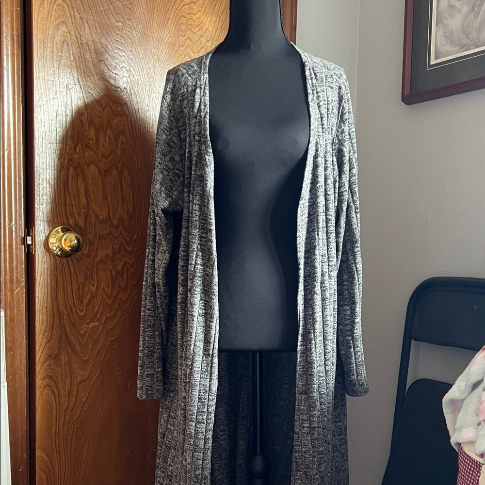 Gray Open-Front Women's Cardigan